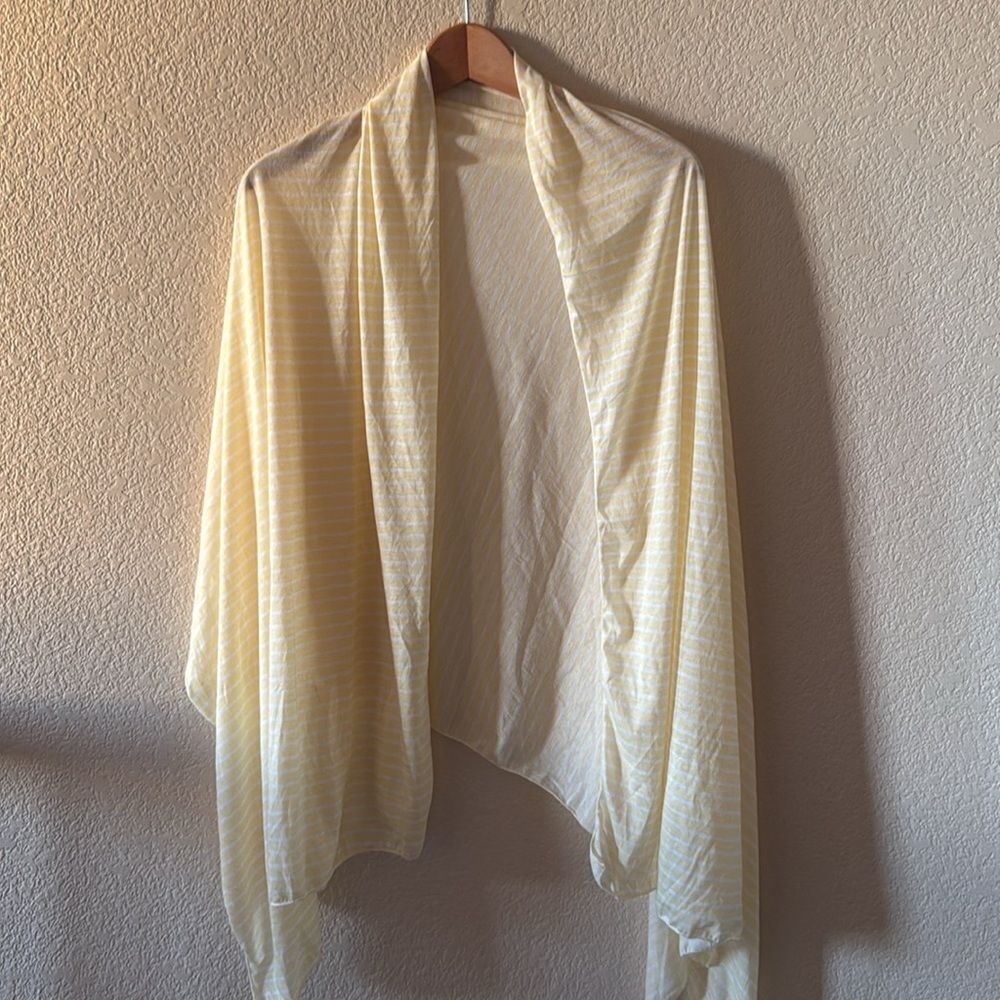 NWT Jenni Light Yellow Striped Wrap Scarf one size wear in multiple ways - Picture 10 of 11